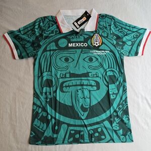 Mexico 1998 Retro Style Soccer Jersey Aztec Pattern